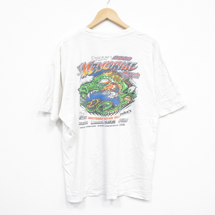 00s 半袖Tシャツ ドラゴン企業広告 ホワイト XL | 古着