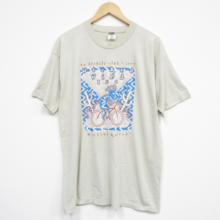 フルーツオブザルーム 90s 半袖Tシャツ カンザス企業広告 ベージュ XL | 古着