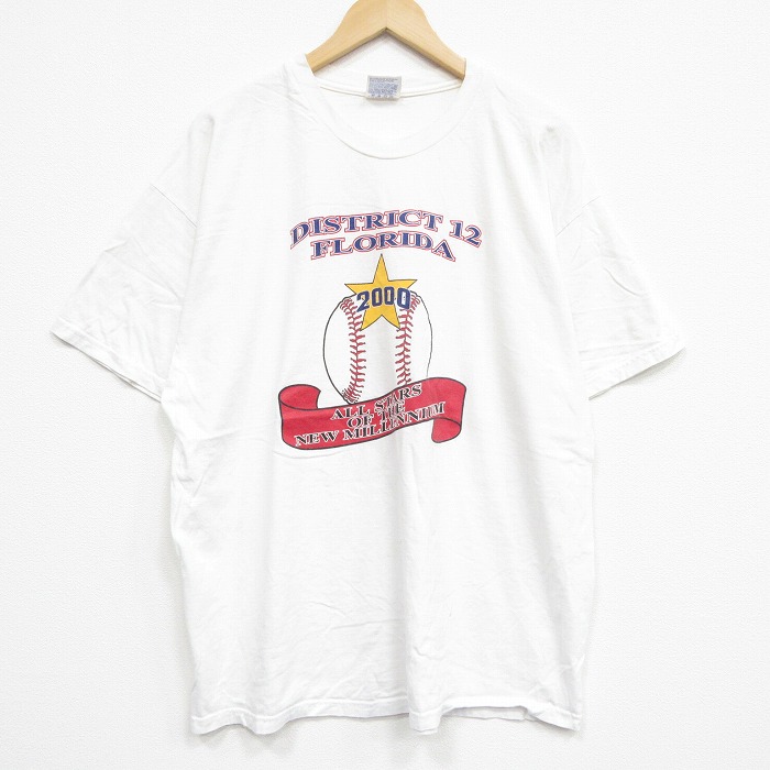 XL★古着 ヘインズ Hanes 半袖 ビンテージ Tシャツ メンズ 00年代 00s オールスターズ 大きいサイズ コットン クルーネック 白 ホワイト 25aug12 中古