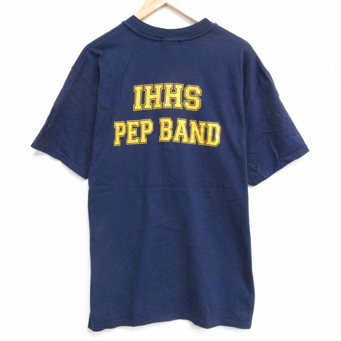 【20%OFF】XL★古着 ヘインズ Hanes 半袖 ビンテージ Tシャツ メンズ 00年代 00s IHHS コットン クルーネック 紺 ネイビー 25aug12 中古