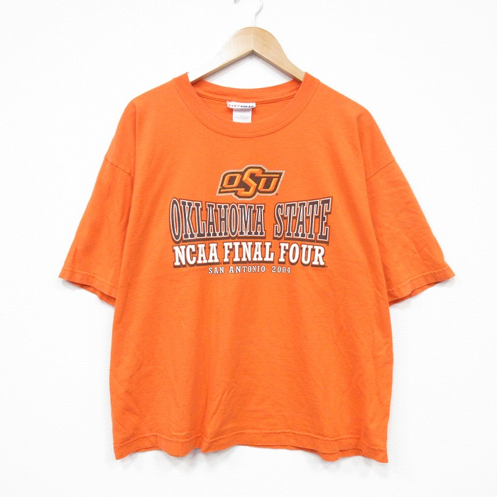 XL★古着 半袖 ビンテージ Tシャツ メンズ 00年代 00s オクラホマ 大きいサイズ コットン クルーネック オレンジ 25aug12 中古