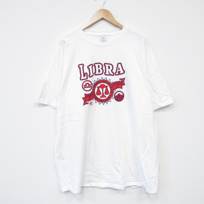 XL★古着 半袖 ビンテージ Tシャツ メンズ 00年代 00s LIBRA 大きいサイズ コットン クルーネック 白 ホワイト 25aug12 中古