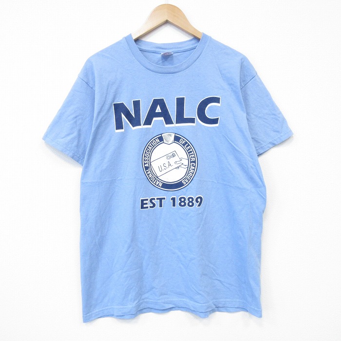 XL★古着 半袖 ビンテージ Tシャツ メンズ 00年代 00s NALCコットン クルーネック 薄紺 ネイビー 25aug12 中古