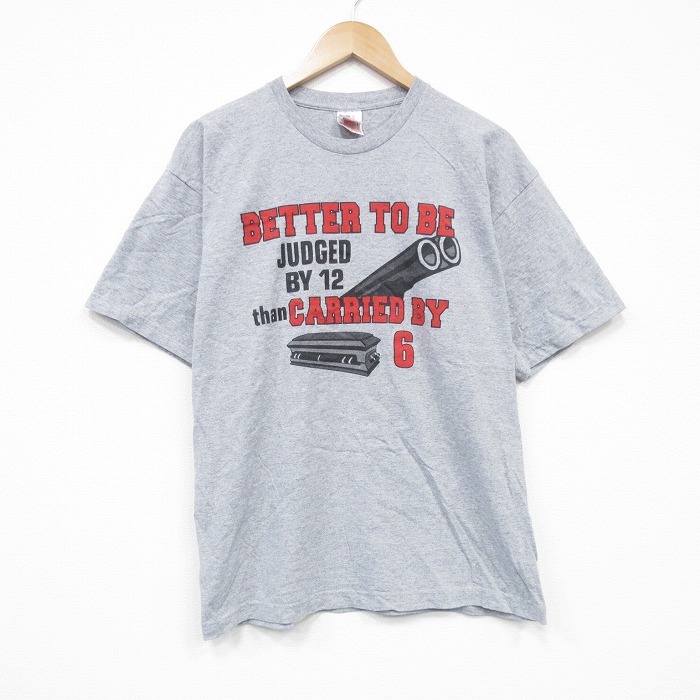 L★古着 半袖 ビンテージ Tシャツ メンズ 00年代 00s 大砲 クルーネック USA製 グレー 霜降り 25aug13 中古