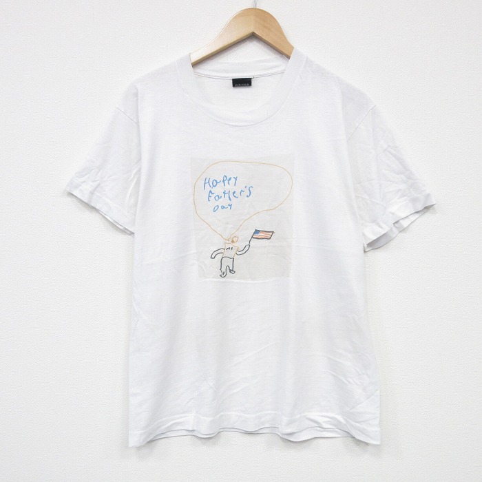 【50%OFF】L★古着 スクリーンスターズ 半袖 ビンテージ Tシャツ メンズ 80年代 80s 星条旗 クルーネック USA製 白 ホワイト 25aug13 中古