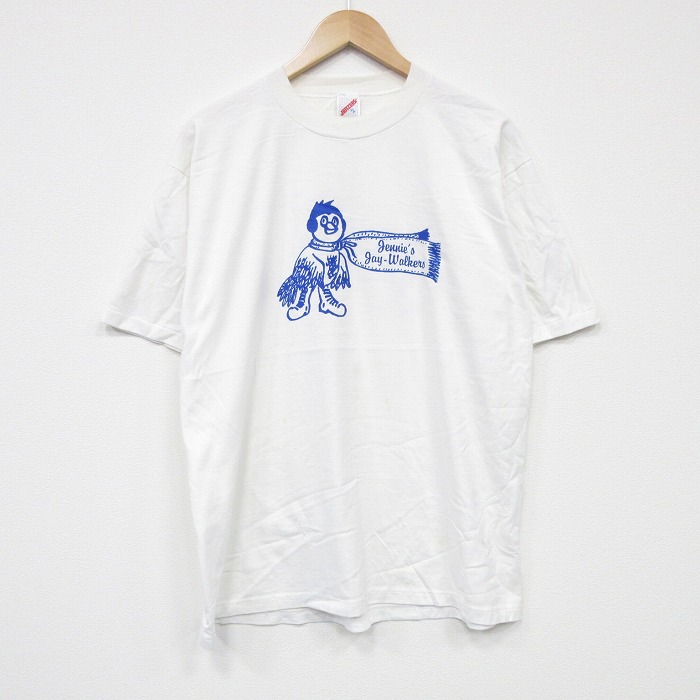 【50%OFF】XL★古着 ジャージーズ 半袖 ビンテージ Tシャツ メンズ 80年代 80s 鳥 クルーネック USA製 白 ホワイト 25aug13 中古