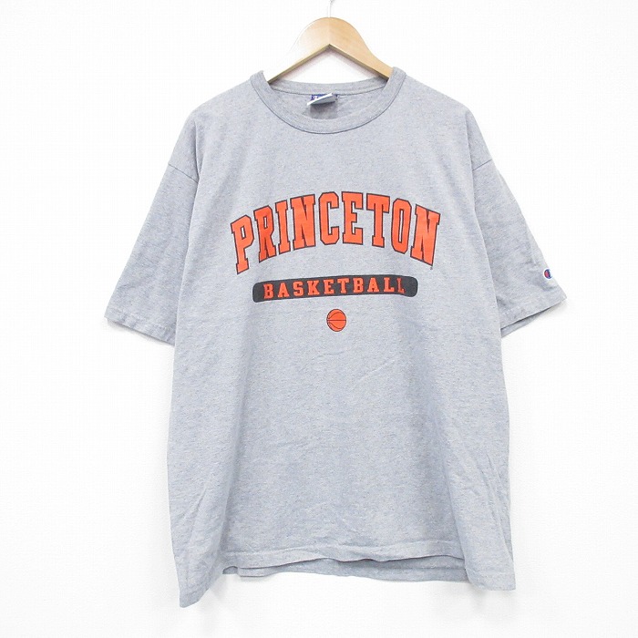 XL★古着 チャンピオン champion 半袖 ビンテージ Tシャツ メンズ 00年代 00s バスケットボール 大きいサイズ クルーネック グレー 霜降り 25aug13 中古