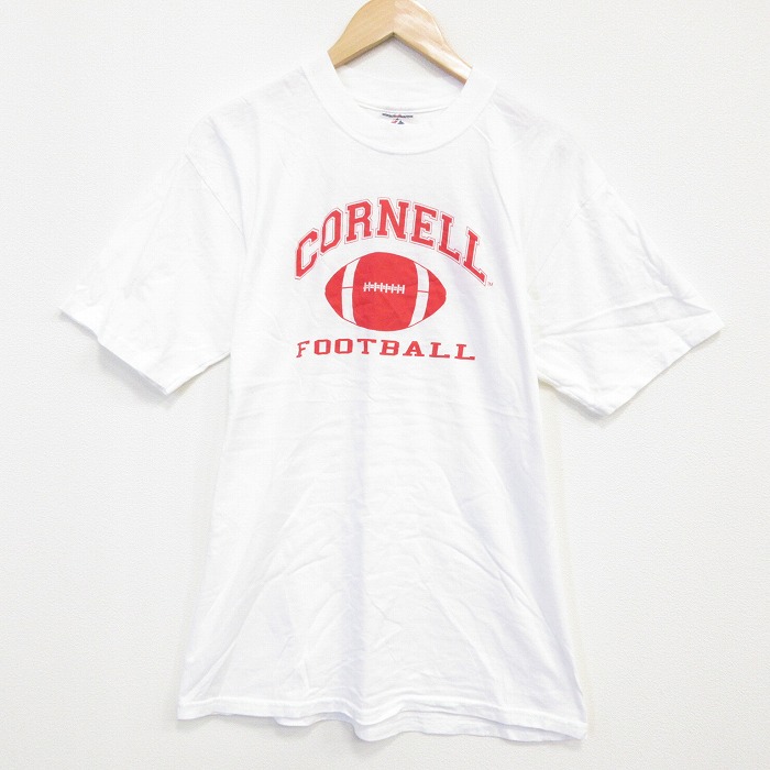 L★古着 ジャージーズ 半袖 ビンテージ Tシャツ メンズ 00年代 00s フットボール コットン クルーネック 白 ホワイト 25aug18 中古