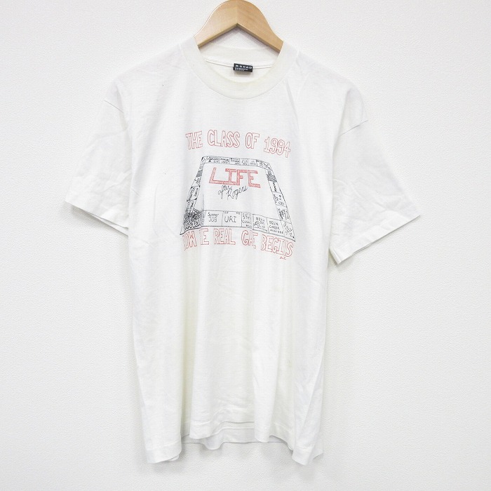 XL★古着 フルーツオブザルーム 半袖 ビンテージ Tシャツ メンズ 90年代 90s LIFE クルーネック USA製 生成り 25aug19 中古