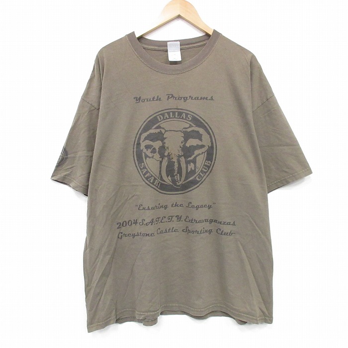 00s 半袖Tシャツ ゾウ ブラウン XL | 古着