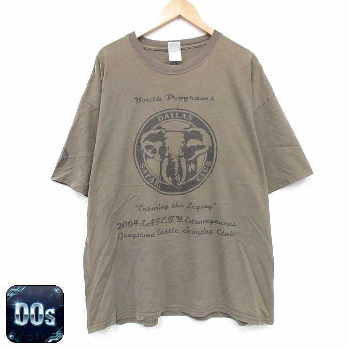 00s 半袖Tシャツ ゾウ ブラウン XL | 古着