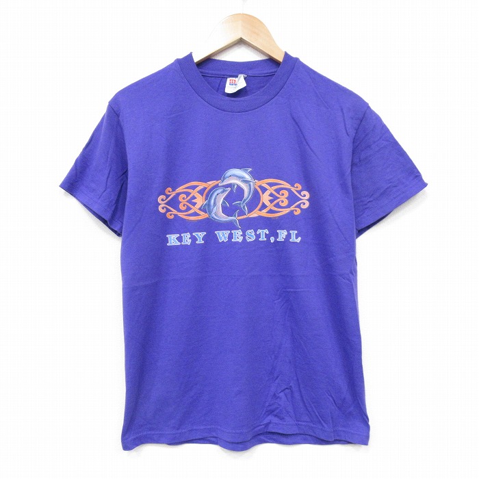 ヘインズ 00s 半袖Tシャツ イルカ パープル M | 古着