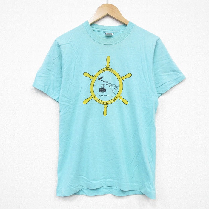 M★古着 フルーツオブザルーム 半袖 ビンテージ Tシャツ メンズ 90年代 90s TOPEX コットン クルーネック USA製 薄緑 グリーン 25aug23 中古