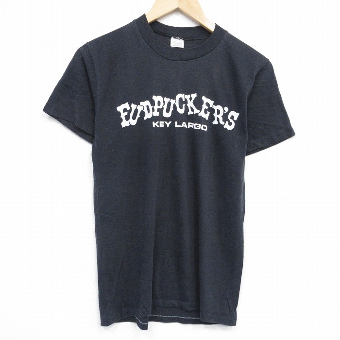 S★古着 半袖 ビンテージ Tシャツ メンズ 80年代 80s FUDPUCKERS クルーネック USA製 黒 ブラック 25aug28 中古