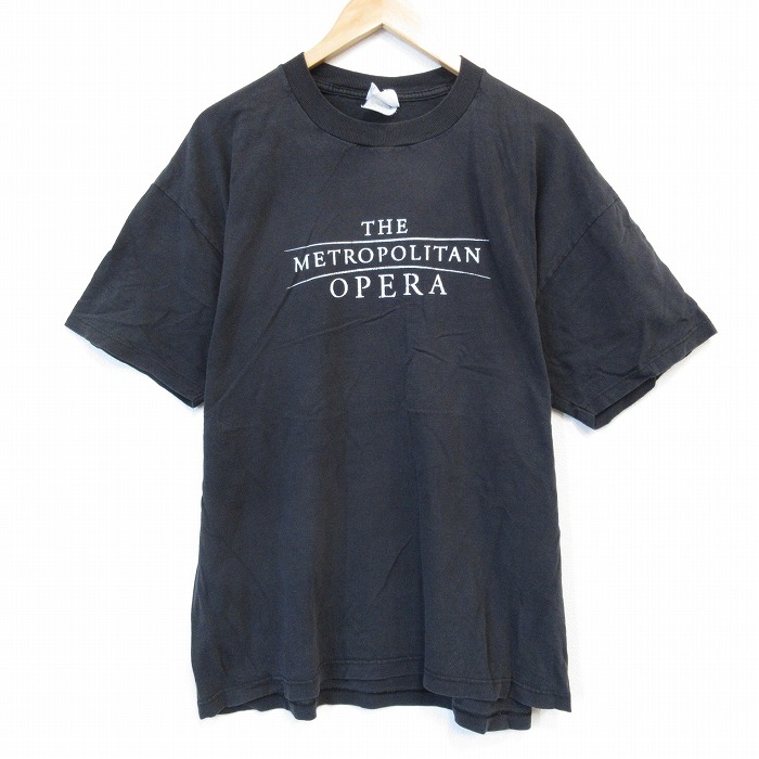 XL★古着 ジャージーズ 半袖 ビンテージ Tシャツ メンズ 00年代 00s オペラ 大きいサイズ コットン クルーネック 黒 ブラック 25aug26 中古