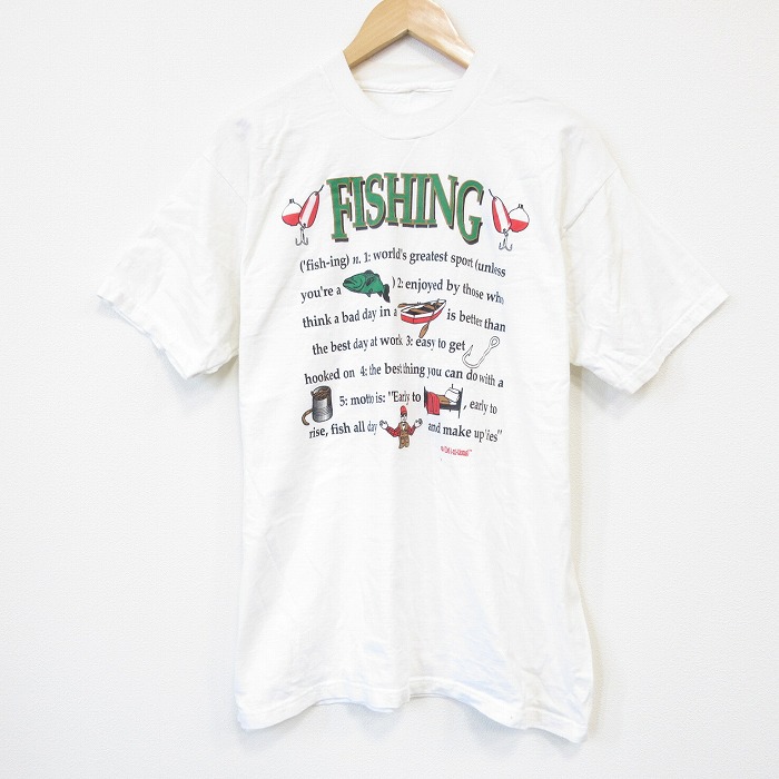 XL★古着 半袖 ビンテージ Tシャツ メンズ 00年代 00s フィッシング クルーネック 白 ホワイト 25aug26 中古