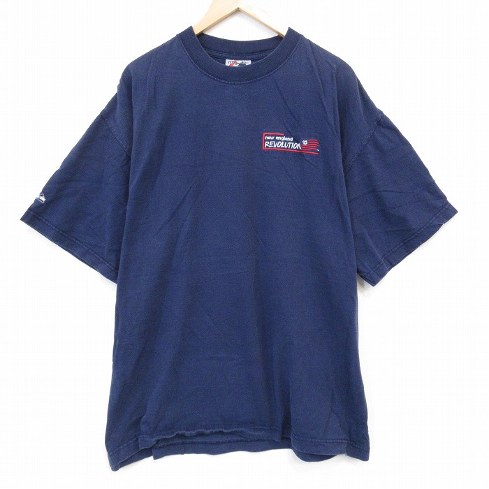 XL★古着 マジェスティック 半袖 ビンテージ Tシャツ メンズ 00年代 00s ニューイングランド 大きいサイズ コットン クルーネック 紺 ネイビー 25aug26 中古