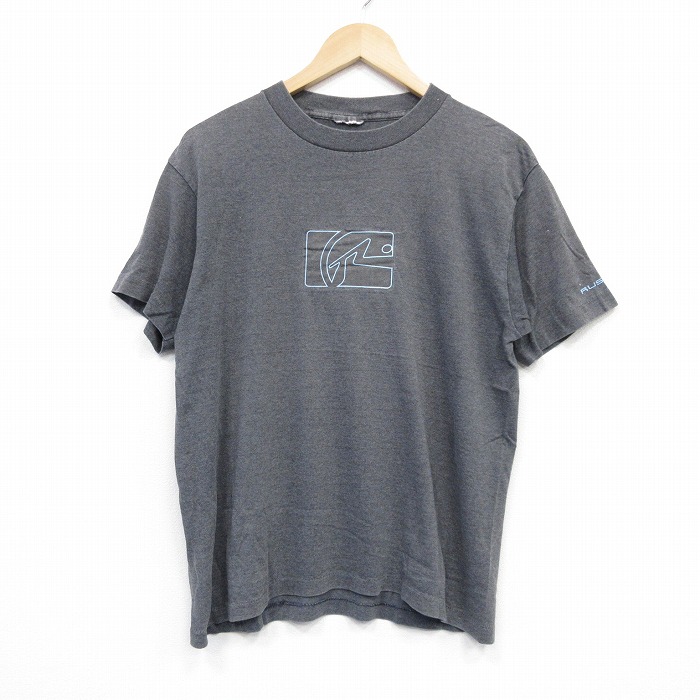 L★古着 半袖 ビンテージ Tシャツ メンズ 90年代 90s RUSTY クルーネック 濃グレー 霜降り 25sep01 中古