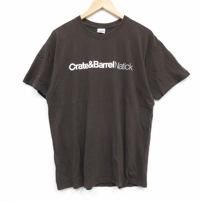 L★古着 半袖 ビンテージ Tシャツ メンズ 00年代 00s Crate コットン クルーネック こげ茶 ブラウン 25sep01 中古