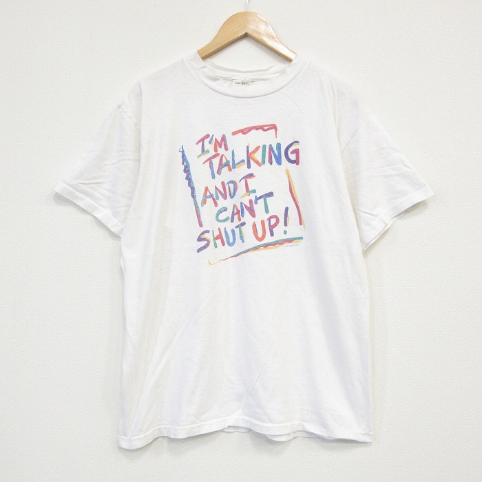 90s 半袖Tシャツ メッセージ ホワイト XL | 古着