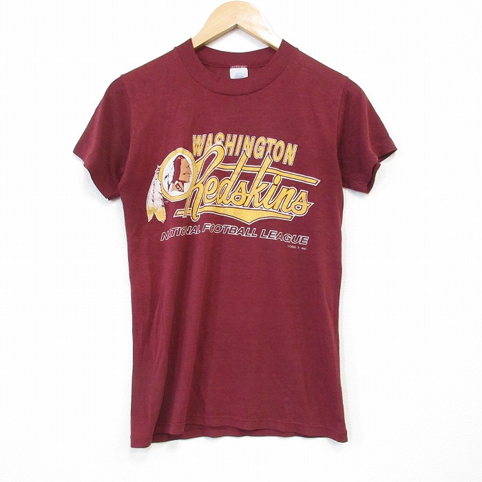 80s 半袖Tシャツ ワシントンレッドスキンズプリント バーガンディ S | 古着
