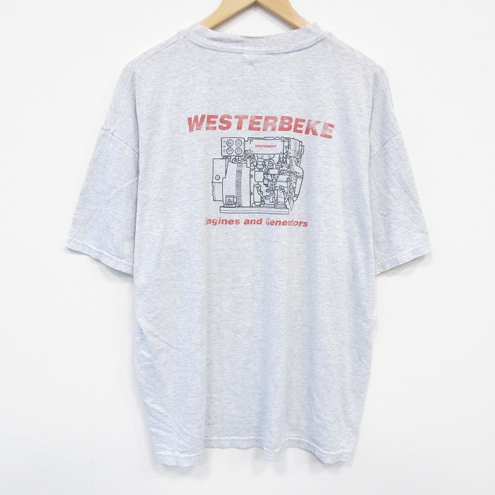 XL★古着 ヘインズ Hanes 半袖 ビンテージ Tシャツ メンズ 00年代 00s エンジン 大きいサイズ クルーネック 薄グレー 霜降り 25sep01 中古