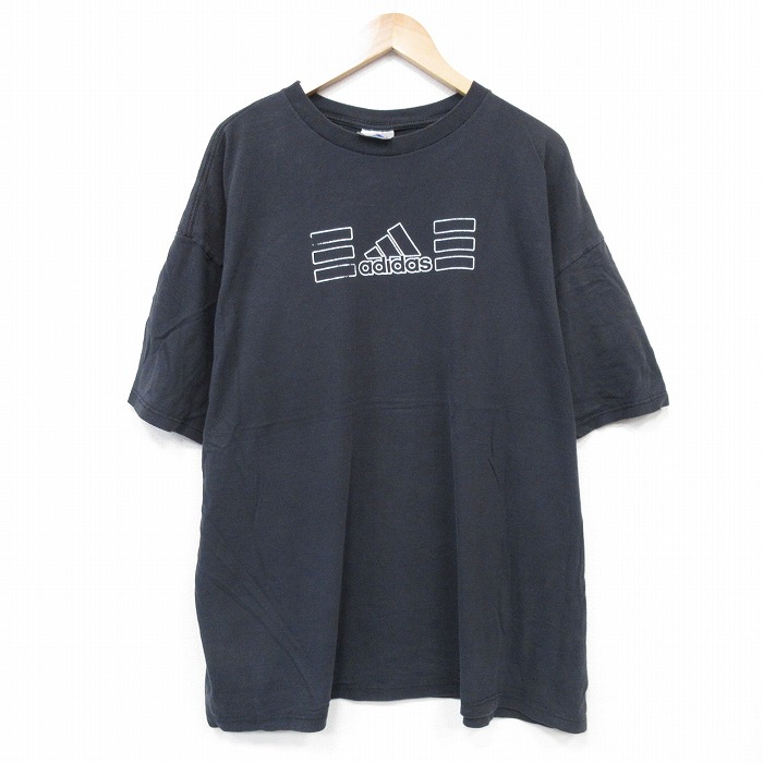 アディダス 00s 半袖Tシャツ ビッグロゴ ブラック XL | 古着