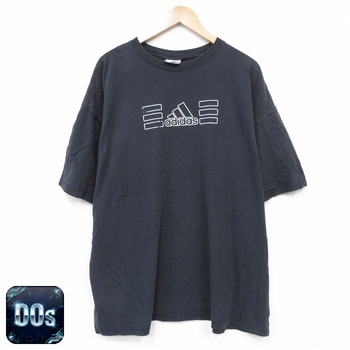 アディダス 00s 半袖Tシャツ ビッグロゴ ブラック XL | 古着