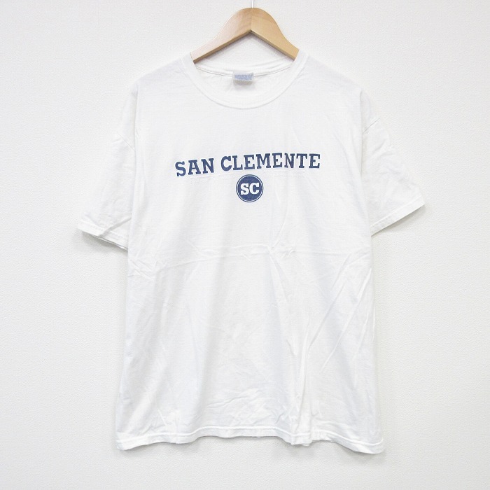 XL★古着 ヘインズ Hanes 半袖 ビンテージ Tシャツ メンズ 00年代 00s SC コットン クルーネック 白 ホワイト 25sep02 中古