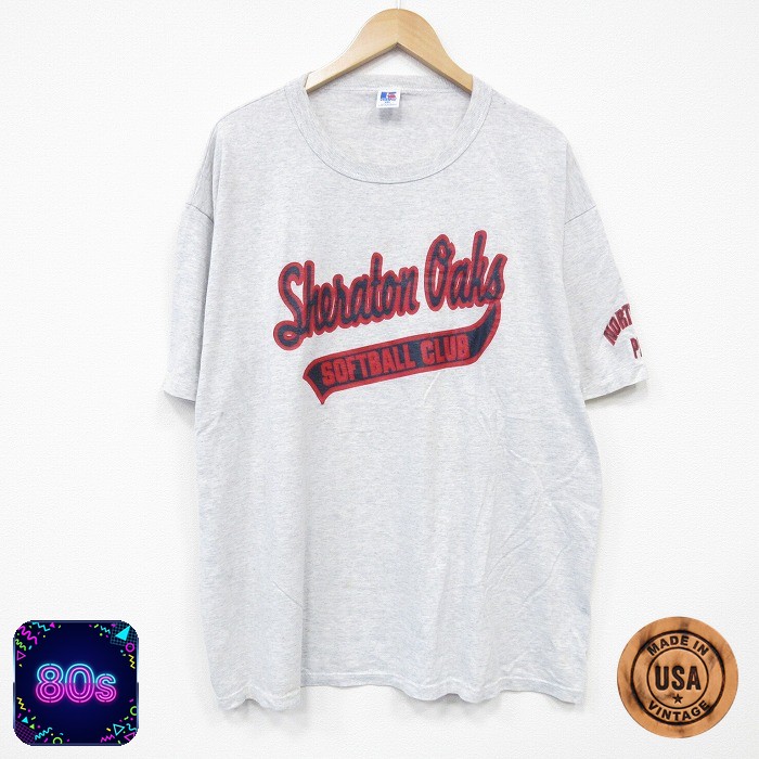 ラッセル 80s 半袖Tシャツ ソフトボールクラブ グレー XL | 古着