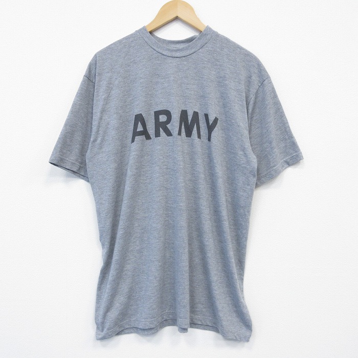 【20%OFF】XL★古着 半袖 Tシャツ メンズ ミリタリー アーミー ARMY リフレクターコットン クルーネック グレー 霜降り 25sep02 中古