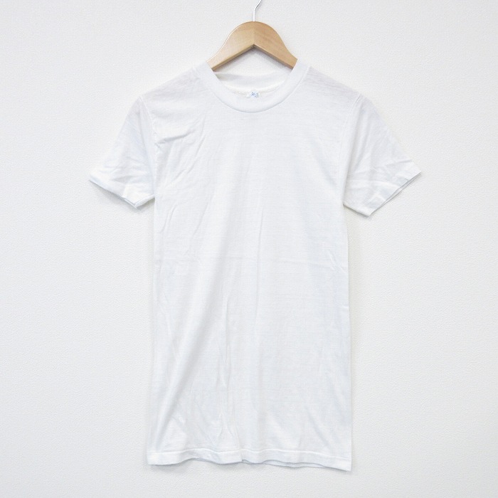 S★古着 ヘルスニット 半袖 ビンテージ Tシャツ メンズ 80年代 80s 無地 クルーネック USA製 白 ホワイト 霜降り 25sep05 中古
