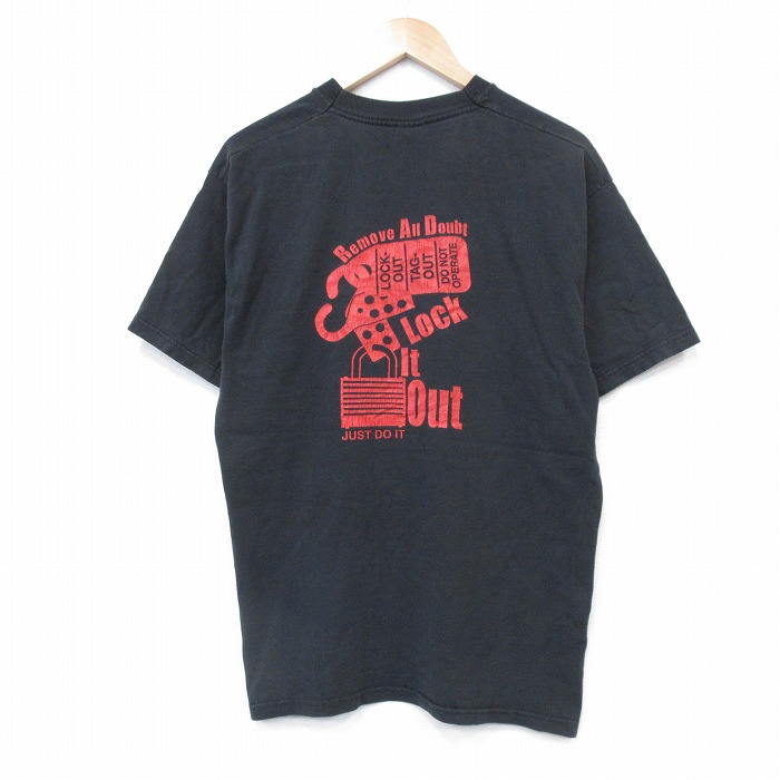 L★古着 フルーツオブザルーム 半袖 ビンテージ Tシャツ メンズ 00年代 00s カギ コットン クルーネック 黒 ブラック 25sep05 中古