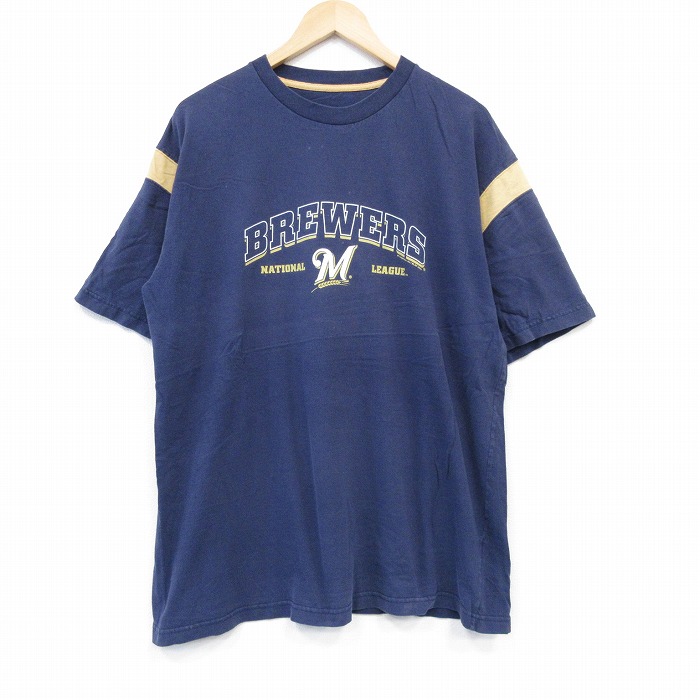 00s 半袖Tシャツ MLBミルウォーキーブリュワーズ ネイビー XL | 古着