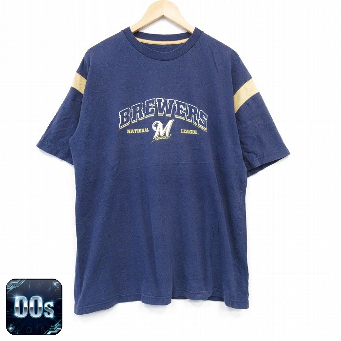 00s 半袖Tシャツ MLBミルウォーキーブリュワーズ ネイビー XL | 古着