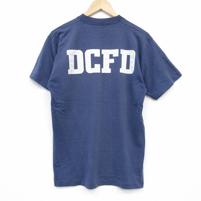 M★古着 スクリーンスターズ 半袖 ビンテージ Tシャツ メンズ 80年代 80s DCFD クルーネック USA製 紺 ネイビー 霜降り 25sep02 中古