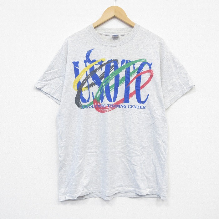 XL★古着 半袖 ビンテージ Tシャツ メンズ 90年代 90s USOTC コットン クルーネック USA製 薄グレー 霜降り 25sep03 中古