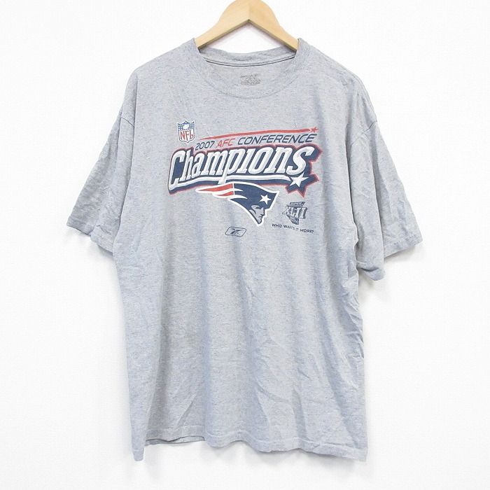 リーボック 00s 半袖Tシャツ NFLニューイングランドペイトリオッツ グレー XL | 古着