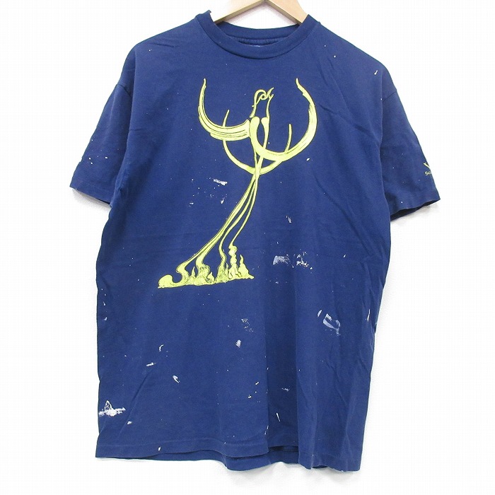 ヘインズ 90s 半袖Tシャツ 鳥 ネイビー L | 古着