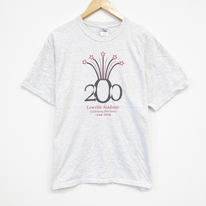L★古着 半袖 ビンテージ Tシャツ メンズ 00年代 00s 200 クルーネック 薄グレー 霜降り 25sep04 中古