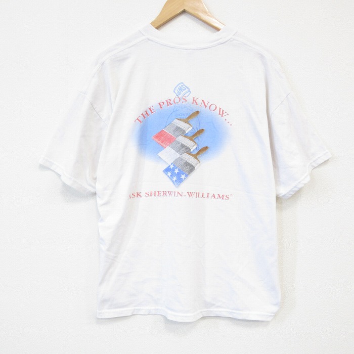 【20%OFF】XL★古着 ジャージーズ 半袖 ビンテージ Tシャツ メンズ 00年代 00s シャーウィンウィリアムズ 大きいサイズ クルーネック 白 ホワイト 25sep04 中古