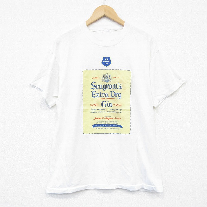 L★古着 半袖 ビンテージ Tシャツ メンズ 90年代 90s ジン クルーネック 白 ホワイト 25sep06 中古