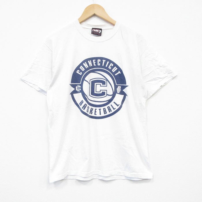 L★古着 半袖 ビンテージ Tシャツ メンズ 00年代 00s バスケットボール コットン クルーネック 白 ホワイト 25sep06 中古
