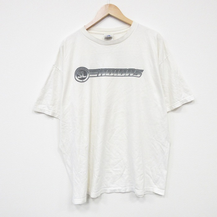 アディダス 00s 半袖Tシャツ ビッグロゴ ホワイト XL | 古着