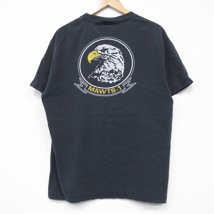 L★古着 半袖 ビンテージ Tシャツ メンズ 00年代 00s 鳥 コットン クルーネック 黒 ブラック 25sep08 中古
