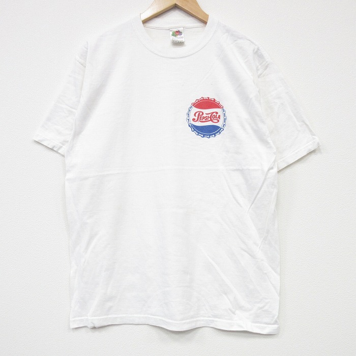 L★古着 フルーツオブザルーム 半袖 ビンテージ Tシャツ メンズ 00年代 00s ペプシ コットン クルーネック 白 ホワイト 25sep08 中古