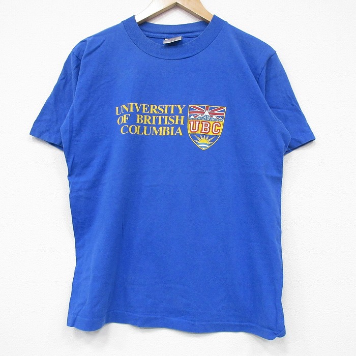 90s 半袖Tシャツ ブリティッシュコロンビア ブルー M | 古着