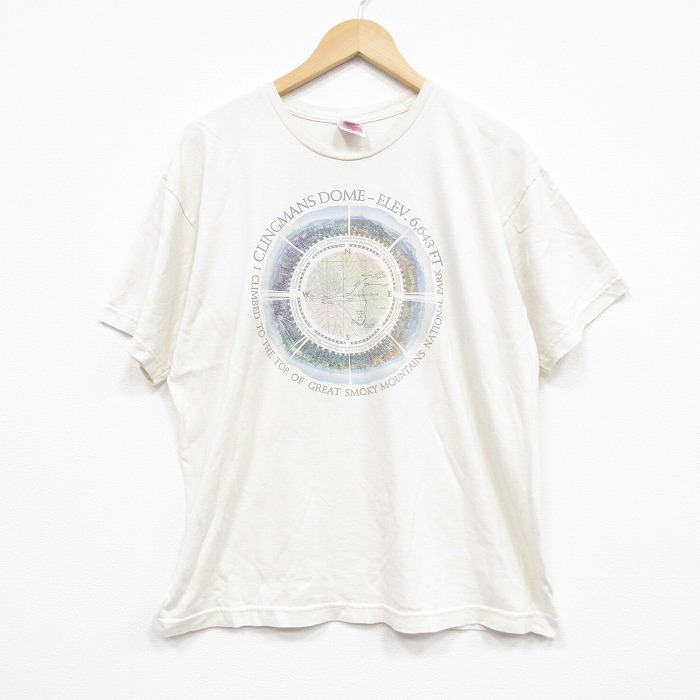 XL★古着 半袖 ビンテージ Tシャツ メンズ 00年代 00s グレートスモーキー山脈国立公園 コットン クルーネック USA製 生成り 25sep09 中古