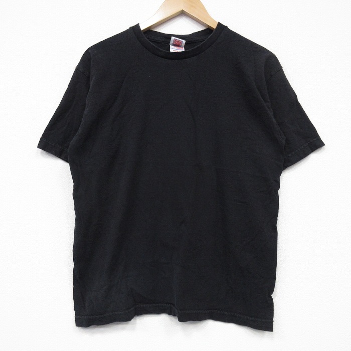 M★古着 半袖 ビンテージ Tシャツ メンズ 00年代 00s 無地 コットン クルーネック 黒 ブラック 25sep09 中古