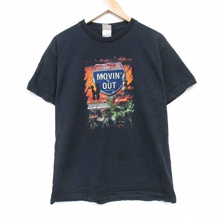 M★古着 フルーツオブザルーム 半袖 ビンテージ Tシャツ メンズ 00年代 00s MOVIN OUT コットン クルーネック 黒 ブラック 25sep10 中古